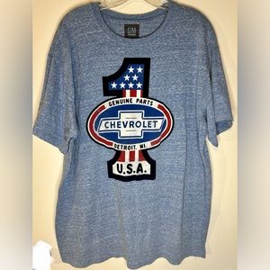 GM Genuine Parts Chevrolet Shirt USA Detroit Blue XL